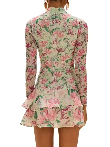 PatBO Women's Honey Flower Ruffle Minidress - Green | Thumbnail 4 PatBO Women's Honey Flower Ruffle Minidress - Green | Thumbnail 4