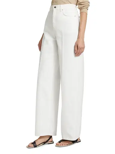 TOTEME Women's High-Rise Wide-Leg Jeans - White | Thumbnail 4 TOTEME Women's High-Rise Wide-Leg Jeans - White | Thumbnail 4