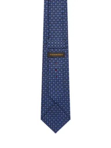 Stefano Ricci Men's Luxury Handmade Silk Tie - Dark Blue | Thumbnail 3 Stefano Ricci Men's Luxury Handmade Silk Tie - Dark Blue | Thumbnail 3