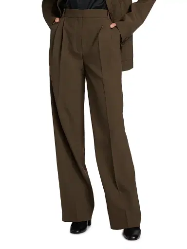 Róhe Women's Signature Tailored Wool Trousers - Forest | Thumbnail 3 Róhe Women's Signature Tailored Wool Trousers - Forest | Thumbnail 3
