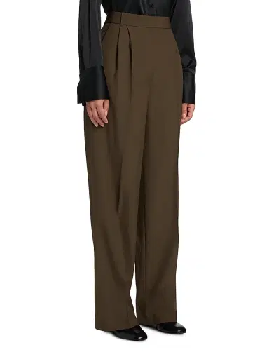 Róhe Women's Signature Tailored Wool Trousers - Forest | Thumbnail 4 Róhe Women's Signature Tailored Wool Trousers - Forest | Thumbnail 4