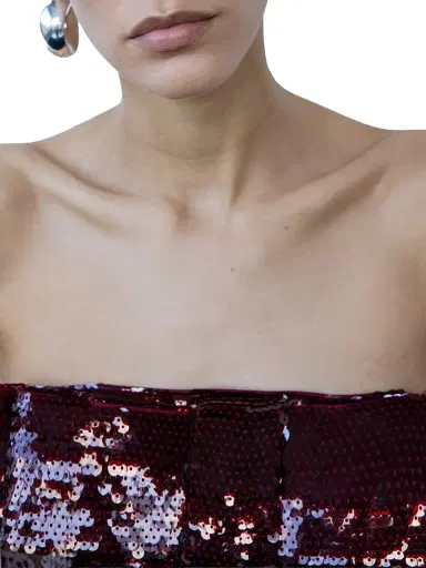 The New Arrivals Ilkyaz Ozel Women's Sisu Sequined Bow Slip Gown - Deep Merlot | Thumbnail 3 The New Arrivals Ilkyaz Ozel Women's Sisu Sequined Bow Slip Gown - Deep Merlot | Thumbnail 3
