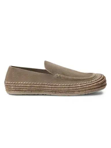 Loewe Men's x Paula's Ibiza Rio Suede Loafers - Stone Grey | Thumbnail 1 Loewe Men's x Paula's Ibiza Rio Suede Loafers - Stone Grey | Thumbnail 1
