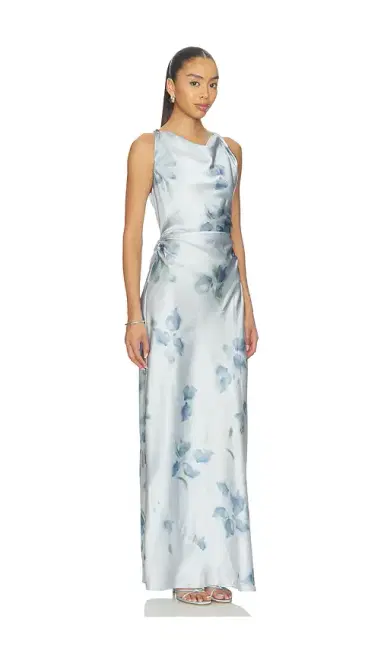 Vince Petal Blur Twist Shoulder Cowl Neck Dress | Thumbnail 2 Vince Petal Blur Twist Shoulder Cowl Neck Dress | Thumbnail 2