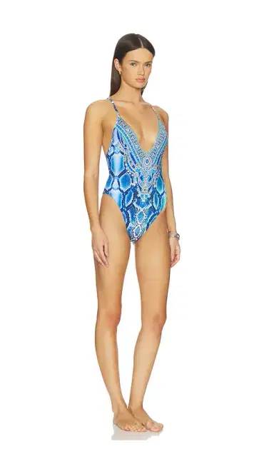 Camilla Padded V Neck Cross Back One Piece | Thumbnail 2 Camilla Padded V Neck Cross Back One Piece | Thumbnail 2