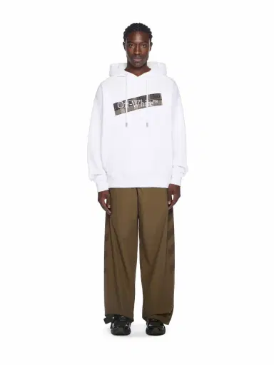 Off-White Diagonal Flannel Hoodie | Thumbnail 2 Off-White Diagonal Flannel Hoodie | Thumbnail 2