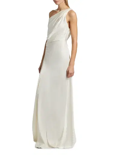 A.L.C. Women's Aster Asymmetric Draped Gown - Cream | Thumbnail 4 A.L.C. Women's Aster Asymmetric Draped Gown - Cream | Thumbnail 4