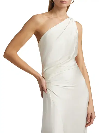 A.L.C. Women's Aster Asymmetric Draped Gown - Cream | Thumbnail 6 A.L.C. Women's Aster Asymmetric Draped Gown - Cream | Thumbnail 6