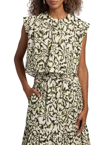 Misa Los Angeles Women's Alina Floral Crop Top - Patchwork Butterfly - Size Small | Thumbnail 3 Misa Los Angeles Women's Alina Floral Crop Top - Patchwork Butterfly - Size Small | Thumbnail 3