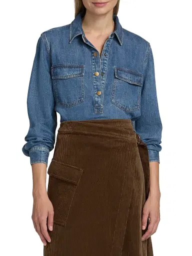 Rails Women's Ports Denim Top - Antique Blue | Thumbnail 3 Rails Women's Ports Denim Top - Antique Blue | Thumbnail 3