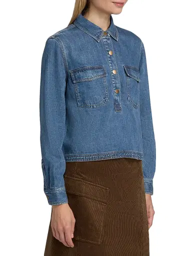 Rails Women's Ports Denim Top - Antique Blue | Thumbnail 4 Rails Women's Ports Denim Top - Antique Blue | Thumbnail 4