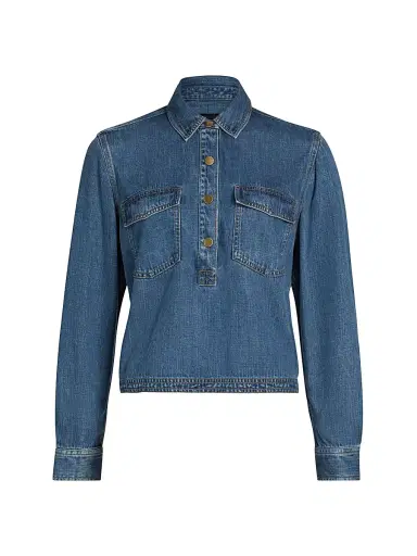 Rails Women's Ports Denim Top - Antique Blue | Thumbnail 1 Rails Women's Ports Denim Top - Antique Blue | Thumbnail 1