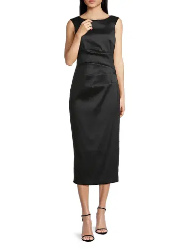 Aidan Mattox Women's Draped Mikado Sheath Dress - Black | Thumbnail 2 Aidan Mattox Women's Draped Mikado Sheath Dress - Black | Thumbnail 2