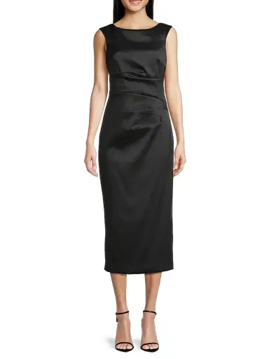 Aidan Mattox Women's Draped Mikado Sheath Dress - Black | Thumbnail 3 Aidan Mattox Women's Draped Mikado Sheath Dress - Black | Thumbnail 3