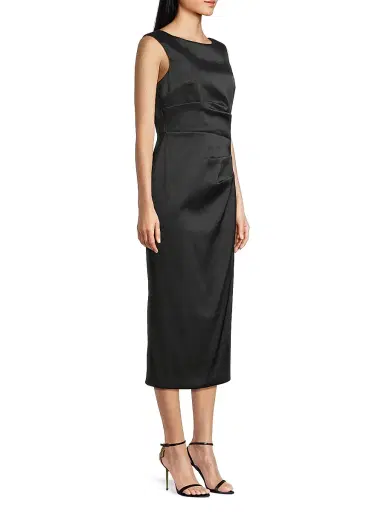 Aidan Mattox Women's Draped Mikado Sheath Dress - Black | Thumbnail 4 Aidan Mattox Women's Draped Mikado Sheath Dress - Black | Thumbnail 4