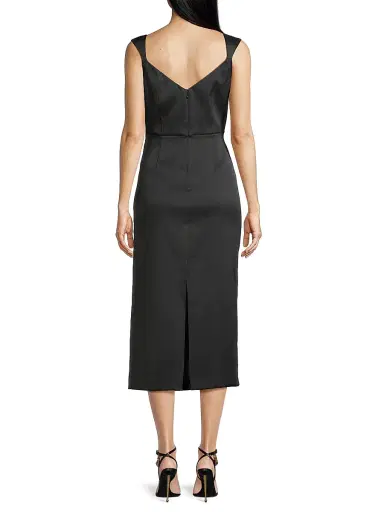 Aidan Mattox Women's Draped Mikado Sheath Dress - Black | Thumbnail 5 Aidan Mattox Women's Draped Mikado Sheath Dress - Black | Thumbnail 5