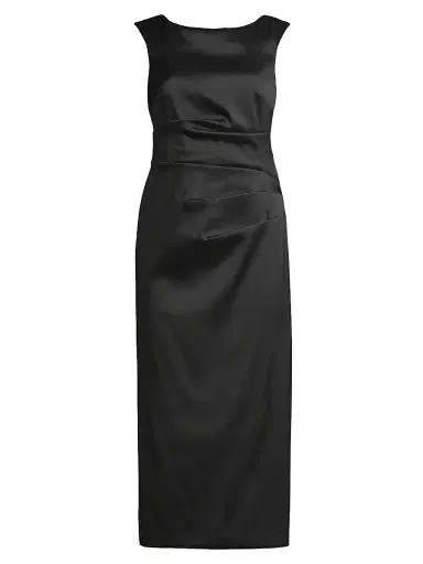 Aidan Mattox Women's Draped Mikado Sheath Dress - Black | Thumbnail 1 Aidan Mattox Women's Draped Mikado Sheath Dress - Black | Thumbnail 1