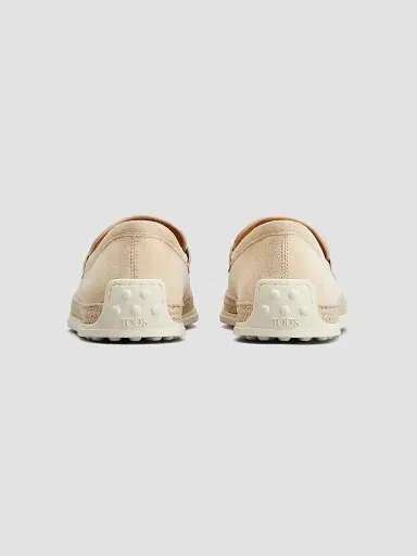 Tod's Women's Suede & Raffia Loafers - Naturale | Thumbnail 3 Tod's Women's Suede & Raffia Loafers - Naturale | Thumbnail 3