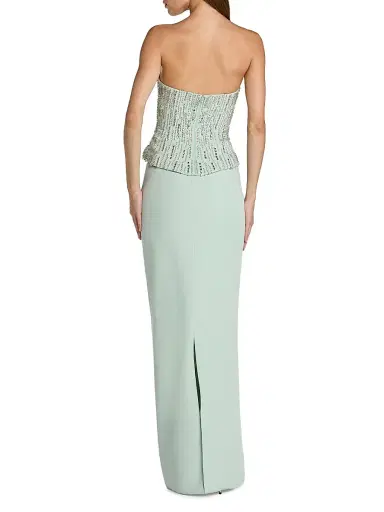 Mac Duggal Women's Embellished Corset Strapless Column Gown - Mint | Thumbnail 2 Mac Duggal Women's Embellished Corset Strapless Column Gown - Mint | Thumbnail 2