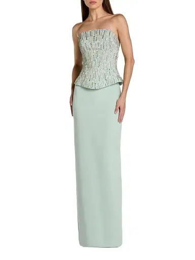 Mac Duggal Women's Embellished Corset Strapless Column Gown - Mint | Thumbnail 1 Mac Duggal Women's Embellished Corset Strapless Column Gown - Mint | Thumbnail 1