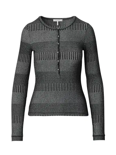 rag & bone Women's Two-Tone Rib-Knit Shirt - Black White Multi | Thumbnail 1 rag & bone Women's Two-Tone Rib-Knit Shirt - Black White Multi | Thumbnail 1