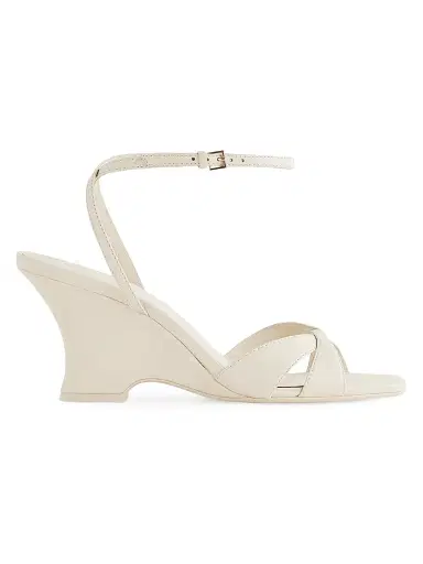 Reformation Women's Margot 75MM Metallic Leather Wedge Sandals - Almond Leather - Size 9 | Thumbnail 1 Reformation Women's Margot 75MM Metallic Leather Wedge Sandals - Almond Leather - Size 9 | Thumbnail 1