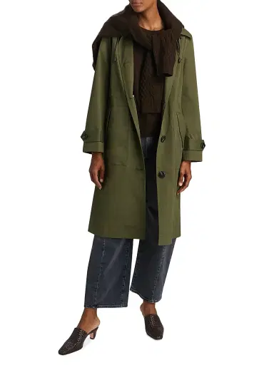Mercer Collective Women's Melissa Trench Coat - Olive | Thumbnail 2 Mercer Collective Women's Melissa Trench Coat - Olive | Thumbnail 2