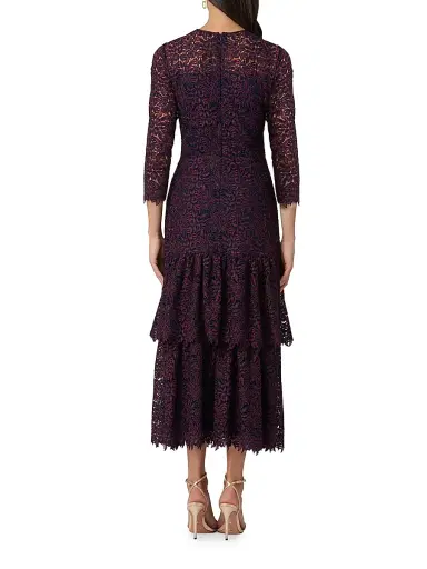 Shoshanna Women's Angeline Lace Maxi Dress - Bordeaux Navy | Thumbnail 3 Shoshanna Women's Angeline Lace Maxi Dress - Bordeaux Navy | Thumbnail 3