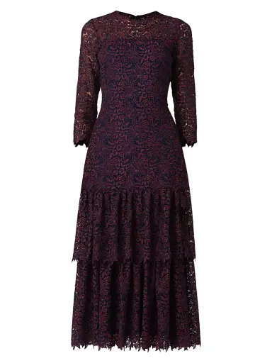 Shoshanna Women's Angeline Lace Maxi Dress - Bordeaux Navy | Thumbnail 1 Shoshanna Women's Angeline Lace Maxi Dress - Bordeaux Navy | Thumbnail 1