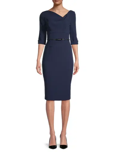 BLACK HALO Women's Jackie O Loft Woven Sheath Dress - Pacific Blue | Thumbnail 3 BLACK HALO Women's Jackie O Loft Woven Sheath Dress - Pacific Blue | Thumbnail 3
