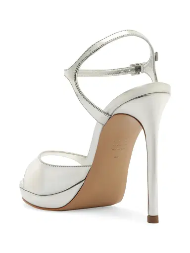 Schutz Women's Scarlett 115MM Leather Platform Sandals - Silver | Thumbnail 3 Schutz Women's Scarlett 115MM Leather Platform Sandals - Silver | Thumbnail 3