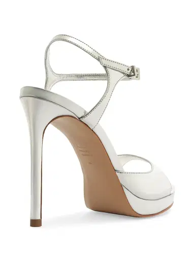 Schutz Women's Scarlett 115MM Leather Platform Sandals - Silver | Thumbnail 4 Schutz Women's Scarlett 115MM Leather Platform Sandals - Silver | Thumbnail 4