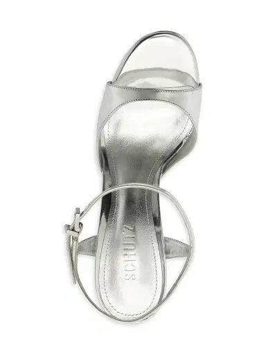 Schutz Women's Scarlett 115MM Leather Platform Sandals - Silver | Thumbnail 7 Schutz Women's Scarlett 115MM Leather Platform Sandals - Silver | Thumbnail 7