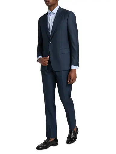 Giorgio Armani Men's Wool Single-Breasted Suit - Navy Black - Size 42 | Thumbnail 4 Giorgio Armani Men's Wool Single-Breasted Suit - Navy Black - Size 42 | Thumbnail 4
