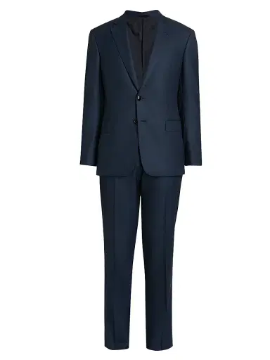 Giorgio Armani Men's Wool Single-Breasted Suit - Navy Black - Size 42 | Thumbnail 1 Giorgio Armani Men's Wool Single-Breasted Suit - Navy Black - Size 42 | Thumbnail 1