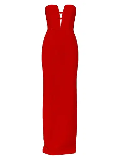 The New Arrivals Ilkyaz Ozel Women's Noa Pedro Bow-Detail Crepe Strapless Gown - Pedro Red | Thumbnail 1 The New Arrivals Ilkyaz Ozel Women's Noa Pedro Bow-Detail Crepe Strapless Gown - Pedro Red | Thumbnail 1