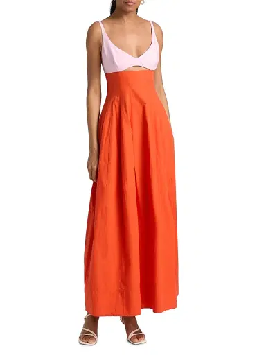 Simkhai Women's Maddy Cotton-Blend A-Line Midi-Dress - Lobster Multi - Size 4 | Thumbnail 3 Simkhai Women's Maddy Cotton-Blend A-Line Midi-Dress - Lobster Multi - Size 4 | Thumbnail 3