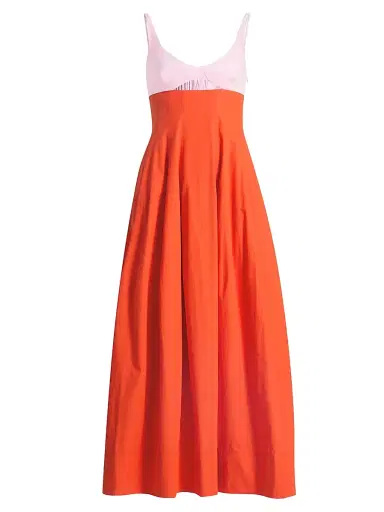 Simkhai Women's Maddy Cotton-Blend A-Line Midi-Dress - Lobster Multi - Size 4 | Thumbnail 1 Simkhai Women's Maddy Cotton-Blend A-Line Midi-Dress - Lobster Multi - Size 4 | Thumbnail 1