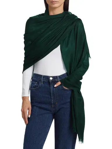 Sofia Cashmere Women's Lightweight Cashmere Scarf - Dark Green | Thumbnail 1 Sofia Cashmere Women's Lightweight Cashmere Scarf - Dark Green | Thumbnail 1