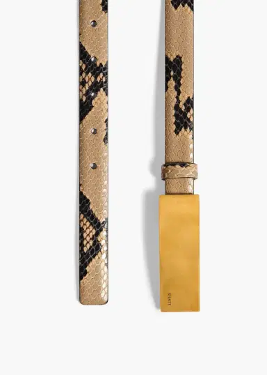 Khaite Berlin Belt In Python-Embossed Taupe With Antique Gold | Thumbnail 2 Khaite Berlin Belt In Python-Embossed Taupe With Antique Gold | Thumbnail 2