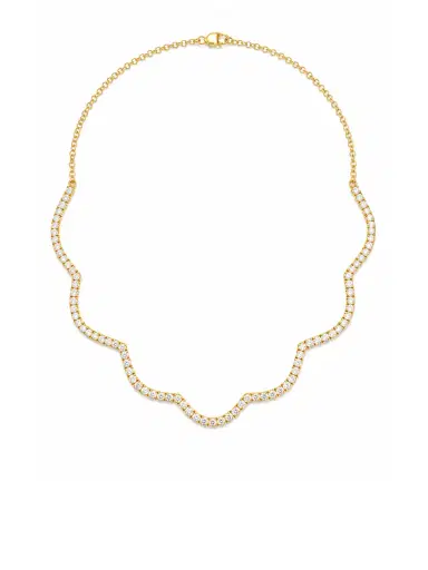 Wish Fine Jewelry 2.94ct Diamond 14K Gold Wave Necklace | Thumbnail 2 Wish Fine Jewelry 2.94ct Diamond 14K Gold Wave Necklace | Thumbnail 2