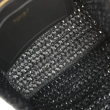 Chanel Chanel Coco Beach CC Shopping Tote Black Raffia and Calfskin Gold Hardware | Thumbnail 9 Chanel Chanel Coco Beach CC Shopping Tote Black Raffia and Calfskin Gold Hardware | Thumbnail 9