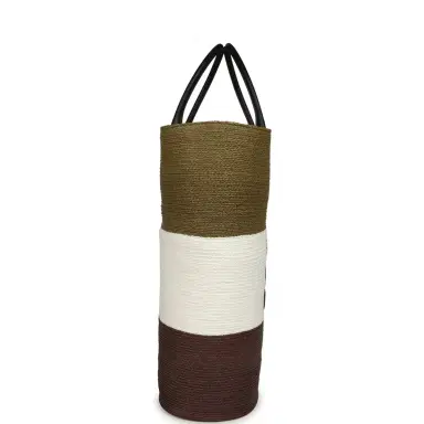 Chanel Chanel Coco Beach Maxi Shopping Bag Khaki, White, Brown Raffia and Black Calfskin | Thumbnail 3 Chanel Chanel Coco Beach Maxi Shopping Bag Khaki, White, Brown Raffia and Black Calfskin | Thumbnail 3