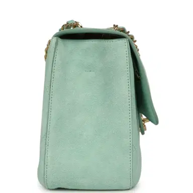 Chanel Chanel Maxi "Souplissimo" Small Flap Bag Green Beige Suede Gold Hardware | Thumbnail 3 Chanel Chanel Maxi "Souplissimo" Small Flap Bag Green Beige Suede Gold Hardware | Thumbnail 3