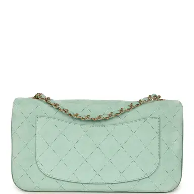 Chanel Chanel Maxi "Souplissimo" Small Flap Bag Green Beige Suede Gold Hardware | Thumbnail 4 Chanel Chanel Maxi "Souplissimo" Small Flap Bag Green Beige Suede Gold Hardware | Thumbnail 4