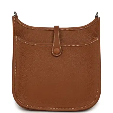 HERMÈS Hermes Evelyne 23 Gold Clemence Palladium Hardware | Thumbnail 4 HERMÈS Hermes Evelyne 23 Gold Clemence Palladium Hardware | Thumbnail 4