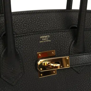 HERMÈS Pre-owned Hermes Birkin 30 Black Togo Gold Hardware | Thumbnail 7 HERMÈS Pre-owned Hermes Birkin 30 Black Togo Gold Hardware | Thumbnail 7