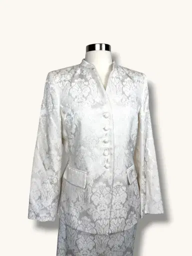 Jen Wonders Studio Ivory Jacquard Skirt Suit | Thumbnail 11 Jen Wonders Studio Ivory Jacquard Skirt Suit | Thumbnail 11