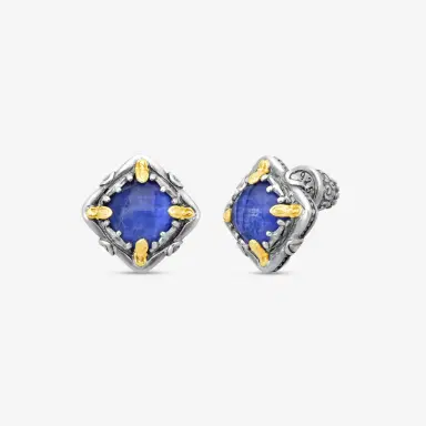 Konstantino Konstantino Gen K Sterling Silver & 18K Yellow Gold Sodalite Earrings by The Solist | Thumbnail 2 Konstantino Konstantino Gen K Sterling Silver & 18K Yellow Gold Sodalite Earrings by The Solist | Thumbnail 2