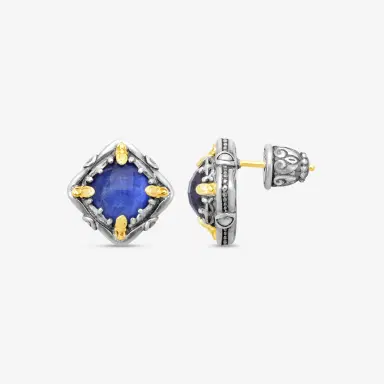 Konstantino Konstantino Gen K Sterling Silver & 18K Yellow Gold Sodalite Earrings by The Solist | Thumbnail 3 Konstantino Konstantino Gen K Sterling Silver & 18K Yellow Gold Sodalite Earrings by The Solist | Thumbnail 3
